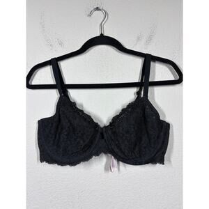Victoria’s Secret 36DD Unlined Demi Boy by Victoria Lace Bra Black Underwired
